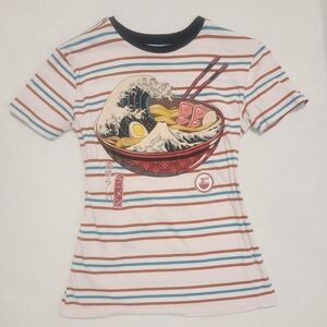 Pink Striped Ramen Graphic Tee